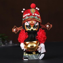 Handmade Silk Figurine Ornament – Peking Opera Mask and Character