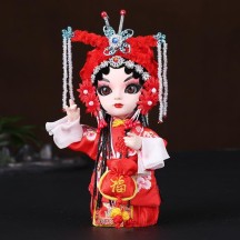 Handmade Silk Figurine Ornament – Peking Opera Mask and Character