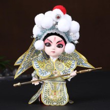 Handmade Silk Figurine Ornament – Peking Opera Mask and Character