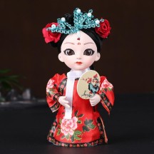 Handmade Silk Figurine Ornament – Peking Opera Mask and Character