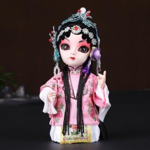 Handmade Silk Figurine Ornament – Peking Opera Mask and Character