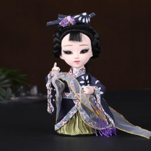 Handmade Silk Figurine Ornament – Peking Opera Mask and Character