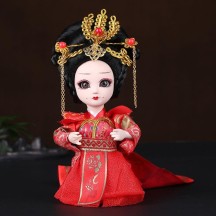 Handmade Silk Figurine Ornament – Peking Opera Mask and Character