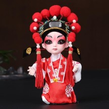 Handmade Silk Figurine Ornament – Peking Opera Mask and Character