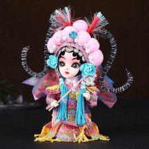 Handmade Silk Figurine Ornament – Peking Opera Mask and Character