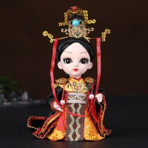 Handmade Silk Figurine Ornament – Peking Opera Mask and Character