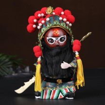 Handmade Silk Figurine Ornament – Peking Opera Mask and Character