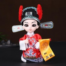 Handmade Silk Figurine Ornament – Peking Opera Mask and Character