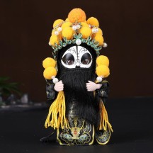 Handmade Silk Figurine Ornament – Peking Opera Mask and Character
