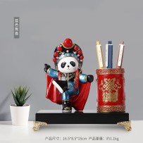 Sichuan Opera Mask Panda Pen Holder Ornament