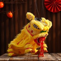 Lion Dance String Puppet – Traditional Handmade Folk Art of Chinese Lion Dancing
