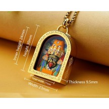 Tibetan style titanium steel three-dimensional thangka
