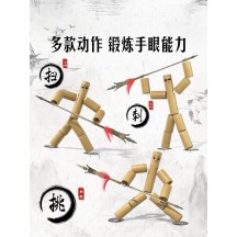 Handmade Bamboo Jointed Figures Battle Table – Two-Player Fighting Toy