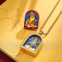 Tibetan style titanium steel three-dimensional thangka