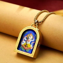 Tibetan style titanium steel three-dimensional thangka