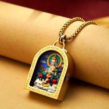 Tibetan style titanium steel three-dimensional thangka
