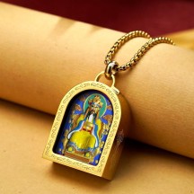 Tibetan style titanium steel three-dimensional thangka