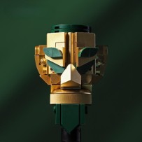 Cultural Creative Golden Mask Bronze Figure Building Blocks – Educational Assembly Toy for Children
