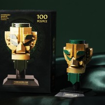 Cultural Creative Golden Mask Bronze Figure Building Blocks – Educational Assembly Toy for Children