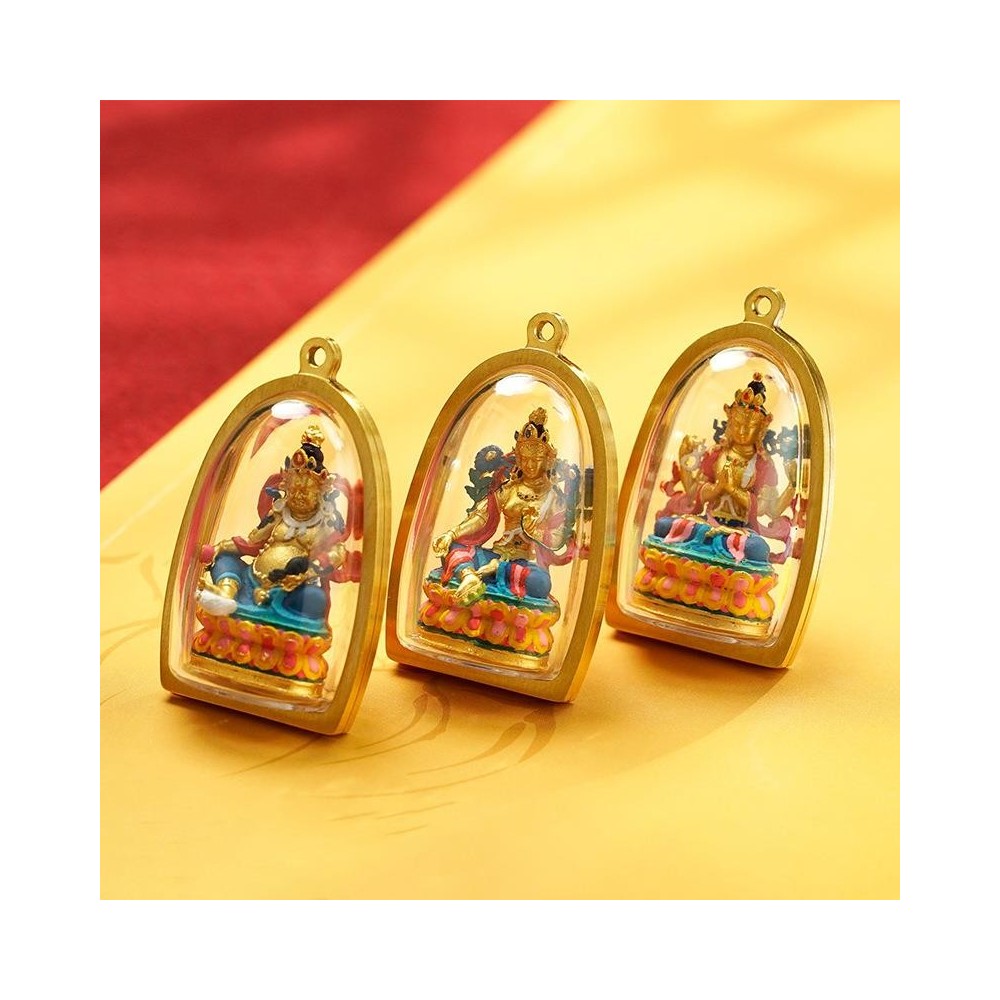 Hand-painted intangible cultural heritage thangka gold statue pendant Hand-painted intangible cultural heritage thangka gold statue pendant
