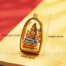 Hand-painted intangible cultural heritage thangka gold statue pendant