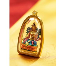 Hand-painted intangible cultural heritage thangka gold statue pendant
