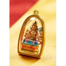 Hand-painted intangible cultural heritage thangka gold statue pendant