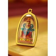Hand-painted intangible cultural heritage thangka gold statue pendant