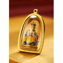 Hand-painted intangible cultural heritage thangka gold statue pendant
