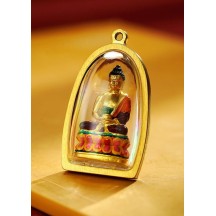 Hand-painted intangible cultural heritage thangka gold statue pendant