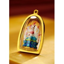 Hand-painted intangible cultural heritage thangka gold statue pendant