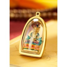 Hand-painted intangible cultural heritage thangka gold statue pendant