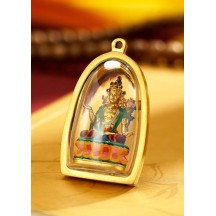 Hand-painted intangible cultural heritage thangka gold statue pendant