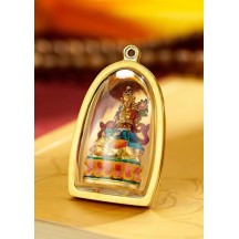 Hand-painted intangible cultural heritage thangka gold statue pendant
