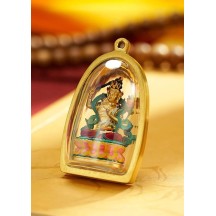 Hand-painted intangible cultural heritage thangka gold statue pendant