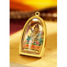 Hand-painted intangible cultural heritage thangka gold statue pendant