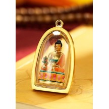 Hand-painted intangible cultural heritage thangka gold statue pendant