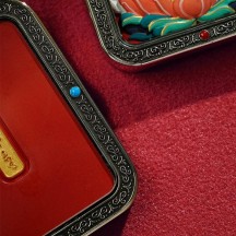Vermillion three-dimensional thangka pendant hand-painted