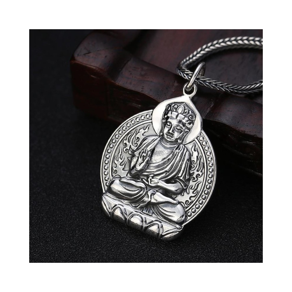 Silver Vajra Pendant with Eight Guardian Gods of the Twelve Zodiac Signs Silver Vajra Pendant with Eight Guardian Gods of the Twelve Zodiac Signs