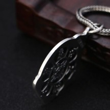 Silver Vajra Pendant with Eight Guardian Gods of the Twelve Zodiac Signs
