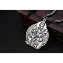 Silver Vajra Pendant with Eight Guardian Gods of the Twelve Zodiac Signs