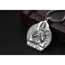 Silver Vajra Pendant with Eight Guardian Gods of the Twelve Zodiac Signs