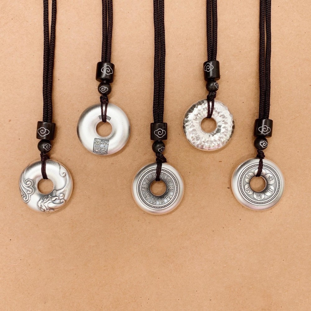 Pure silver pendant antique pendant PingAn buckle, healthy, smooth and comfortable buckle Pure silver pendant antique pendant PingAn buckle, healthy, smooth and comfortable buckle