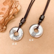 Pure silver pendant antique pendant PingAn buckle, healthy, smooth and comfortable buckle