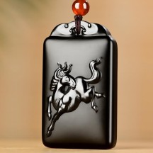 Natural Hetian Jade Black Jade Chinese Zodiac Pendant
