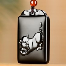 Natural Hetian Jade Black Jade Chinese Zodiac Pendant