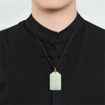 Hetian white jade zodiac guardian pendant