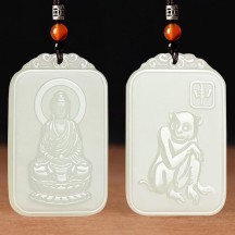 Hetian white jade zodiac guardian pendant