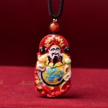 Natural cinnabar dragon pendant painted pendant