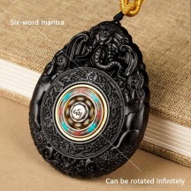 Zodiac Buddha Pendant Cinnabar Ebony Buddha Amulet Necklace Car Hanging